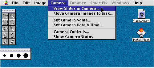 Camera menu option in Apple.