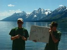 Students in front of Teton Mountains.