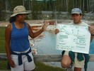Students describing microbial ecology of the Yellowstone Hot Springs.