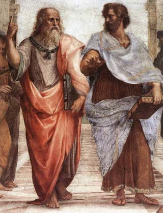 Painting of Plato and Aristotle.