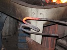 Hot metal can easily be bent farther than is desired.