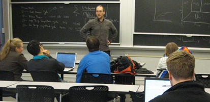 Professor standing before class